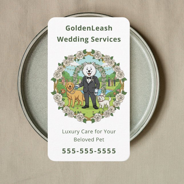 Tarjeta De Visita Asistente de Boda de Mascotas Elegante Asistente d (Subido por el creador)