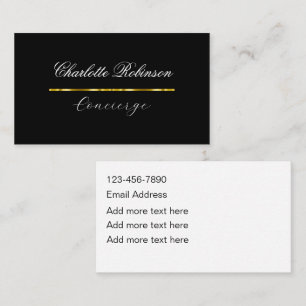 Tarjeta De Visita Asistente de Concierge Personal con Clase