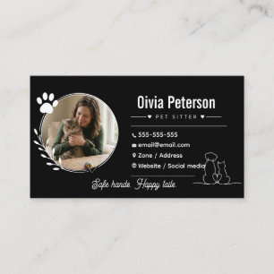 Tarjeta De Visita Asistente de Mascotas Minimalista de Lujo Personal