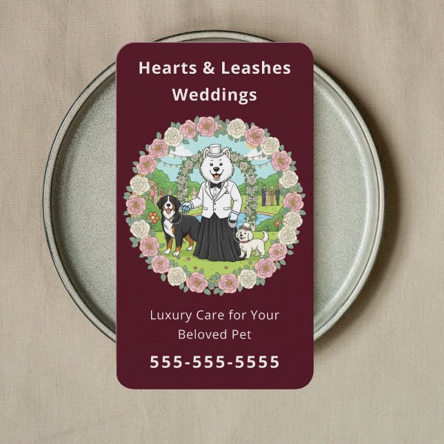 Tarjeta De Visita Asistente de Mascotas para Bodas de Lujo Cuidado d (Subido por el creador)