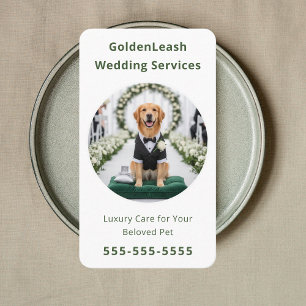 Tarjeta De Visita Asistente de Mascotas para Bodas de Lujo Manejador
