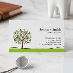 Tarjeta De Visita Asistente Dental - Árbol Elegante Deseo