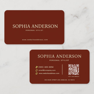 Tarjeta De Visita Asistente Personal de Lujo con Código QR Rojo y Cr