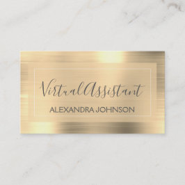Tarjeta De Visita Asistente virtual de Relieve metalizado dorado mod