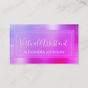Tarjeta De Visita Asistente virtual de Relieve metalizado púrpura ro