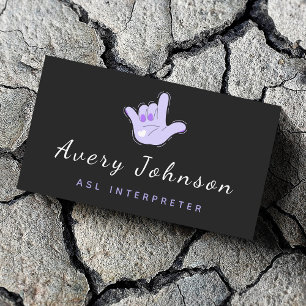 Tarjeta De Visita ASL Interpreter Rótulo Language Guay Hand Modern F