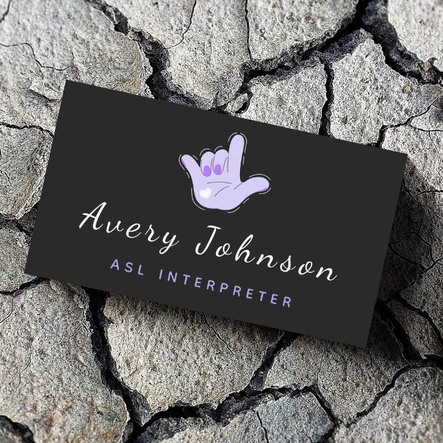Tarjeta De Visita ASL Interpreter Rótulo Language Guay Hand Modern F (Subido por el creador)