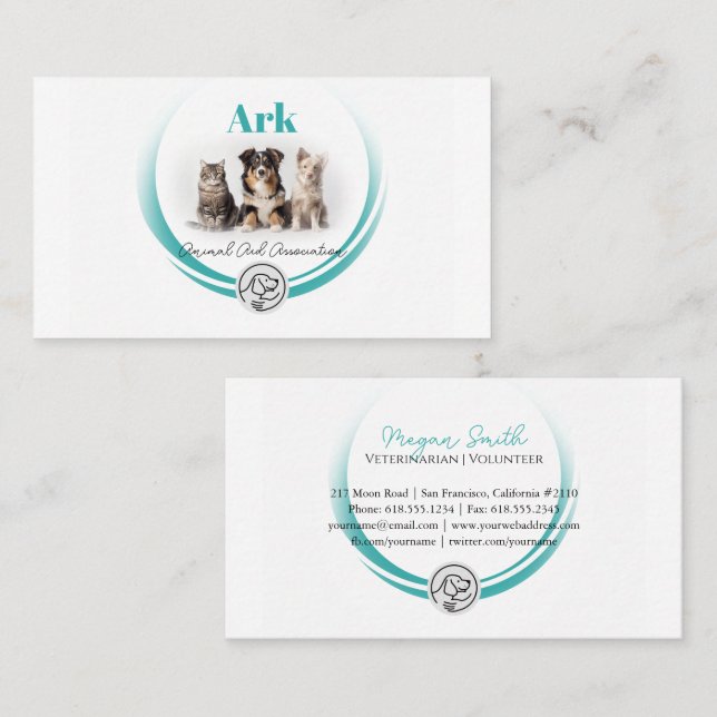 Tarjeta De Visita Asociación de Ayuda Animal | Veterinaria voluntari (Anverso / Reverso)