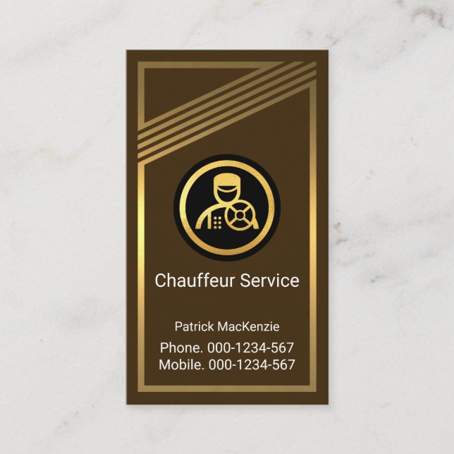 Tarjeta De Visita Asombrosas bandas doradas Chauffeur de marco (Anverso)