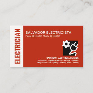 Tarjeta De Visita Asombroso Electrista De Capas Rojas