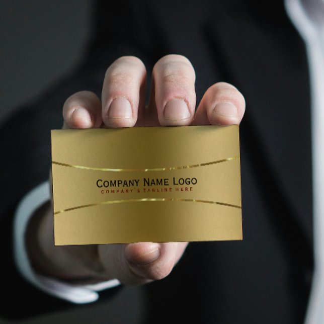 Tarjeta De Visita Aspecto de acero inoxidable de Faux Gold metálico  (Subido por el creador)