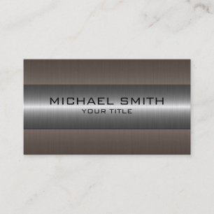 Tarjeta De Visita Aspecto de acero inoxidable plateado #2