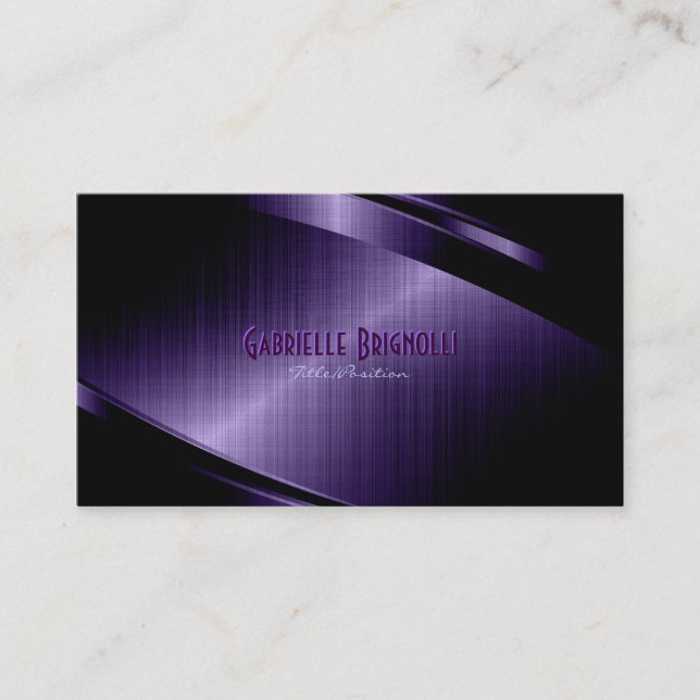 Tarjeta De Visita Aspecto de aluminio cepillado metálico brillante p (Anverso)