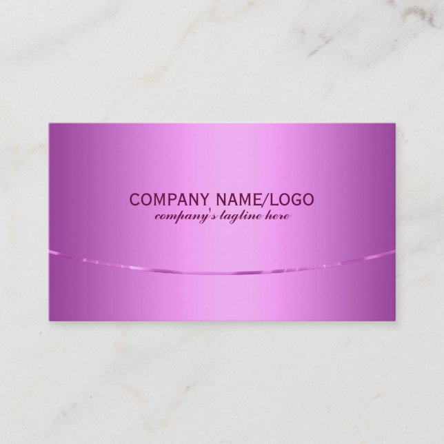 Tarjeta De Visita Aspecto de aluminio cepillado rosado metálico liso (Anverso)