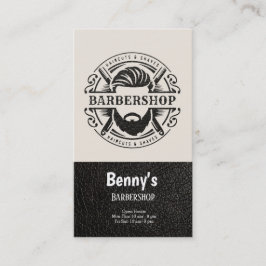 Tarjeta De Visita Aspecto de cuero de la Barbería