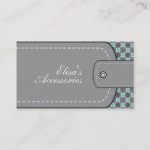 Tarjeta De Visita Aspecto de cuero gris y personalizado de patrones