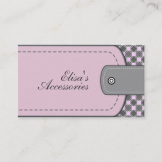 Tarjeta De Visita Aspecto de cuero rosa rosa pálido y personalizado