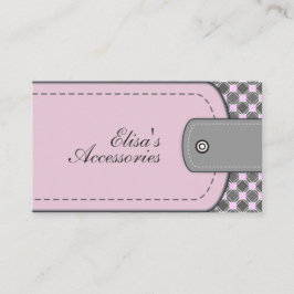 Tarjeta De Visita Aspecto de cuero rosa rosa pálido y personalizado 