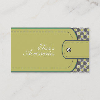 Tarjeta De Visita Aspecto de cuero verde oliva y personalizado de pa