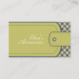 Tarjeta De Visita Aspecto de cuero verde oliva y personalizado de pa