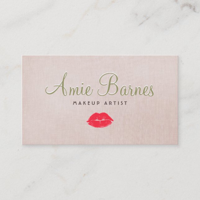 Tarjeta De Visita Aspecto de los labios de besos retro artista de la (Anverso)