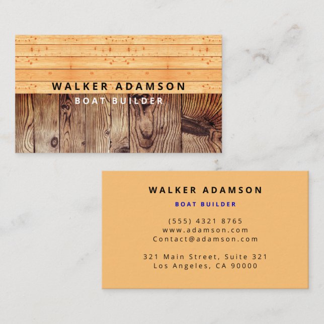 Tarjeta De Visita Aspecto de madera de vidrio - Profesional (Anverso / Reverso)