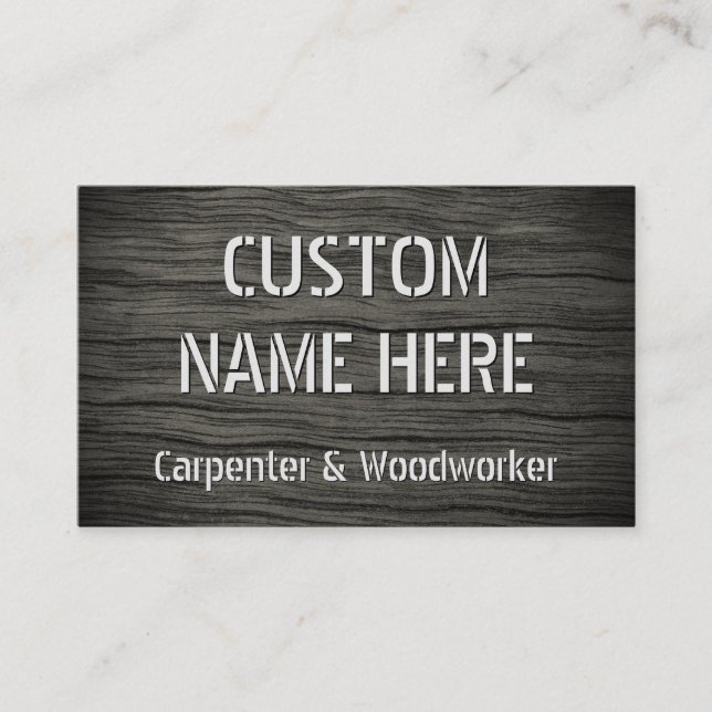 Tarjeta De Visita Aspecto de madera rústica falsa carpintero / traba (Anverso)