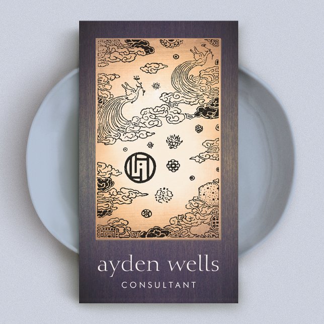 Tarjeta De Visita Aspecto de oro y madera de Lotus Art (Subido por el creador)