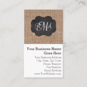 Tarjeta De Visita Aspecto de Pizarra de Arpillera con Triptico de Le