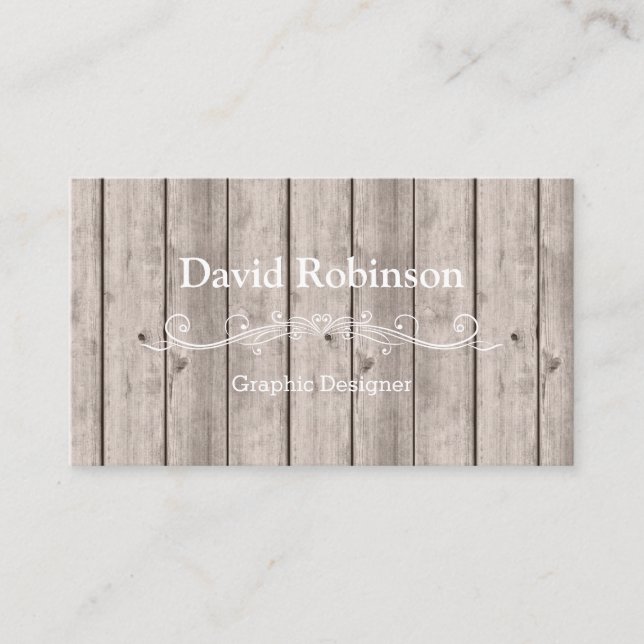 Tarjeta De Visita Aspecto de textura de madera de un país rústico de (Anverso)