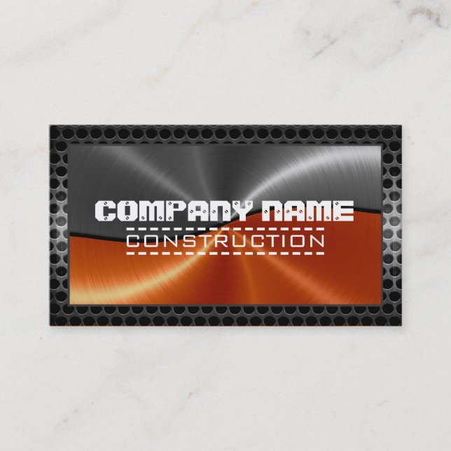 Tarjeta De Visita Aspecto del borde de acero Metalizado inoxidable m (Anverso)