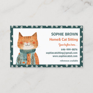 Tarjeta De Visita Aspecto del patrón de traza de gato caprichoso hog