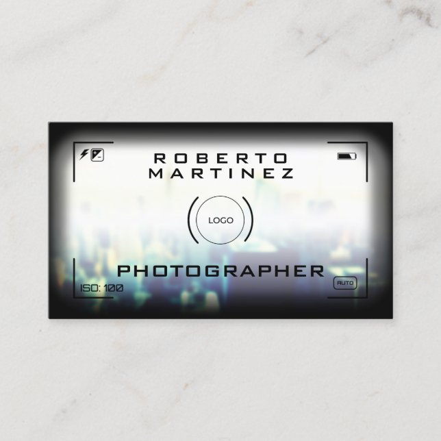 Tarjeta De Visita Aspecto falso de la meta de la cámara (Anverso)