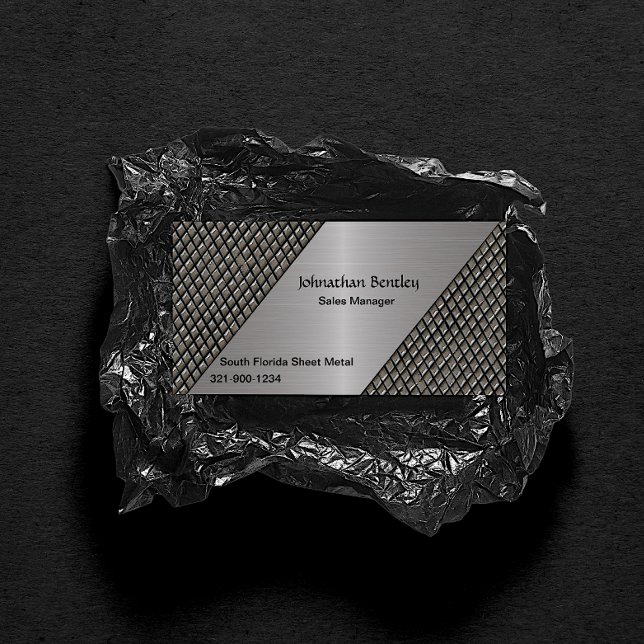 Tarjeta De Visita Aspecto metálico elegante Aluminio cepillado (Subido por el creador)