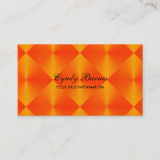 Tarjeta De Visita Aspecto metálico naranja Baldosas de diamantes