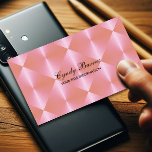 Tarjeta De Visita Aspecto metálico rosa mosaicos de diamantes