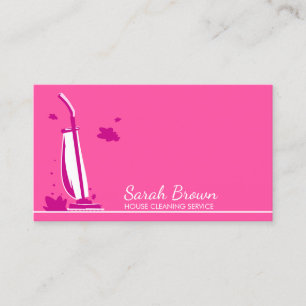 Tarjeta De Visita Aspiradora elegante femenina rosa para limpieza de