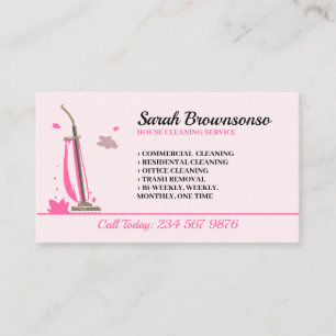 Tarjeta De Visita Aspiradora profesional de limpieza de casas retro