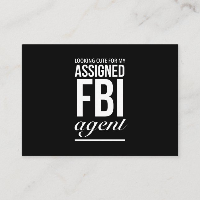 Tarjeta De Visita Assigned FBI agent funny quotes white (Anverso)