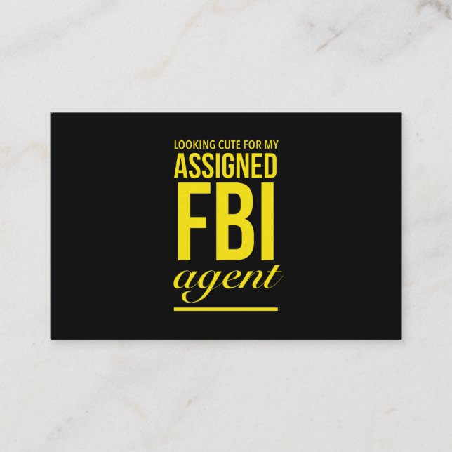 Tarjeta De Visita Assigned FBI agent funny quotes yellow (Anverso)