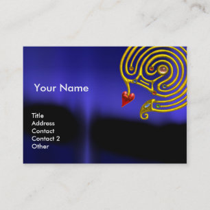 Tarjeta De Visita ASTRAL LABYRINTH,ASTROLOGÍA ZODIAC GRÁFICO Azul Ne
