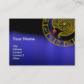 Tarjeta De Visita ASTRAL LABYRINTH,ASTROLOGÍA ZODIAC GRÁFICO Azul Ne