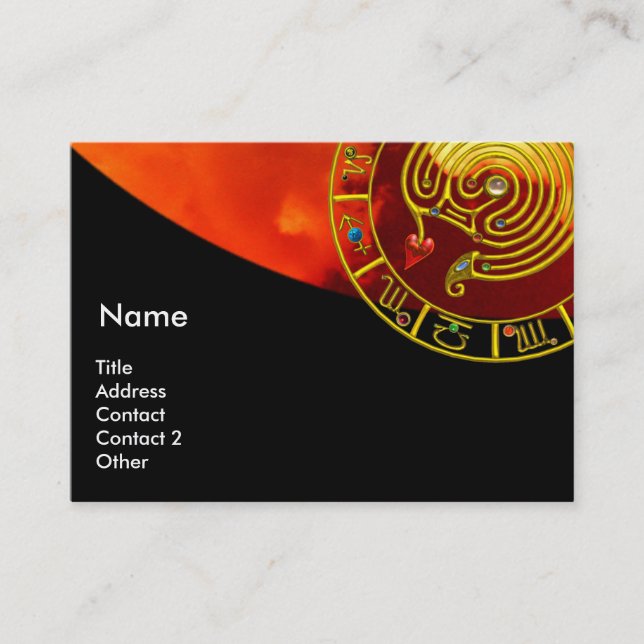 TARJETA DE VISITA ASTRAL LABYRINTH,ASTROLOGÍA ZODIAC GRÁFICO DE RÓTU (Anverso)