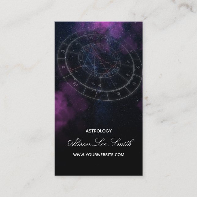 Tarjeta De Visita Astrología Consultora Astrologer (Anverso)