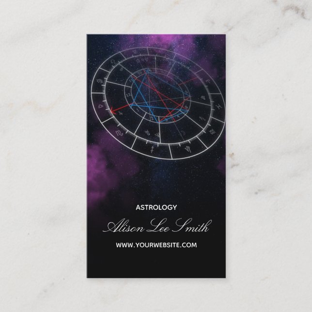 Tarjeta De Visita Astrología Consultora Astrologer (Anverso)