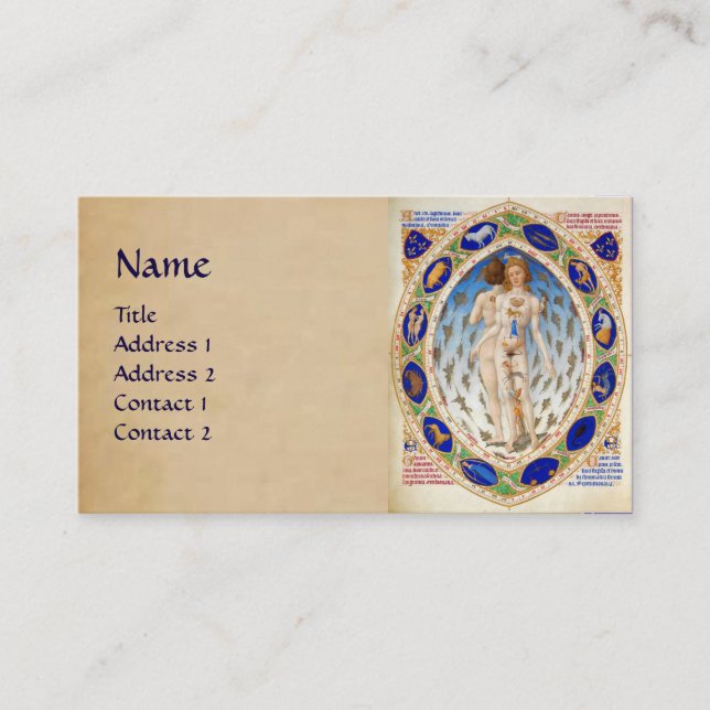 Tarjeta De Visita Astrología de RÓTULOS ASTROLÓGICOS Y ZODIACALES (Anverso)