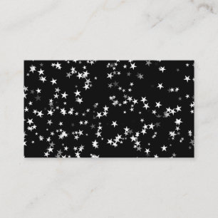 Tarjeta De Visita Astronomía de lujo Starry Sky Black Star Elegance