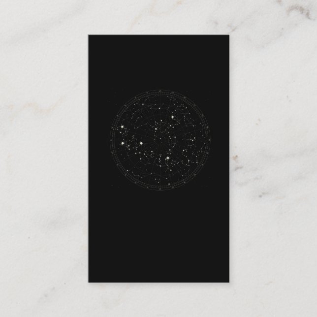 Tarjeta De Visita Astronomía Sky Map Estrellas Horóscopo Constelació (Anverso)