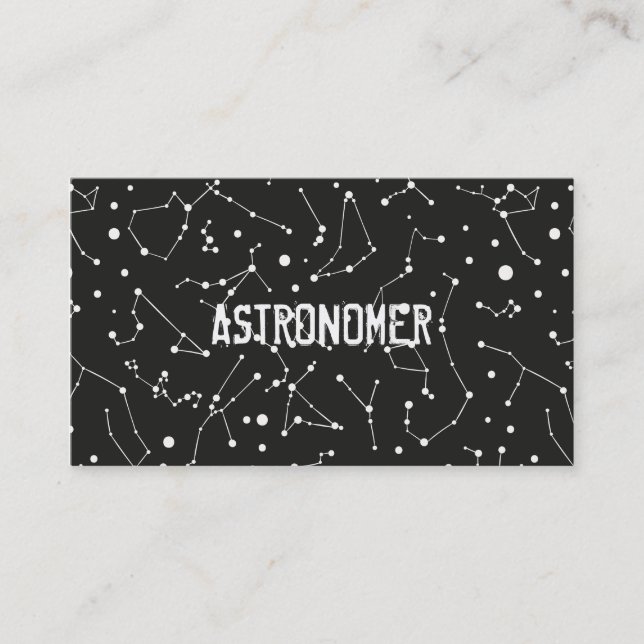 Tarjeta De Visita Astrónomo y constelaciones (Anverso)