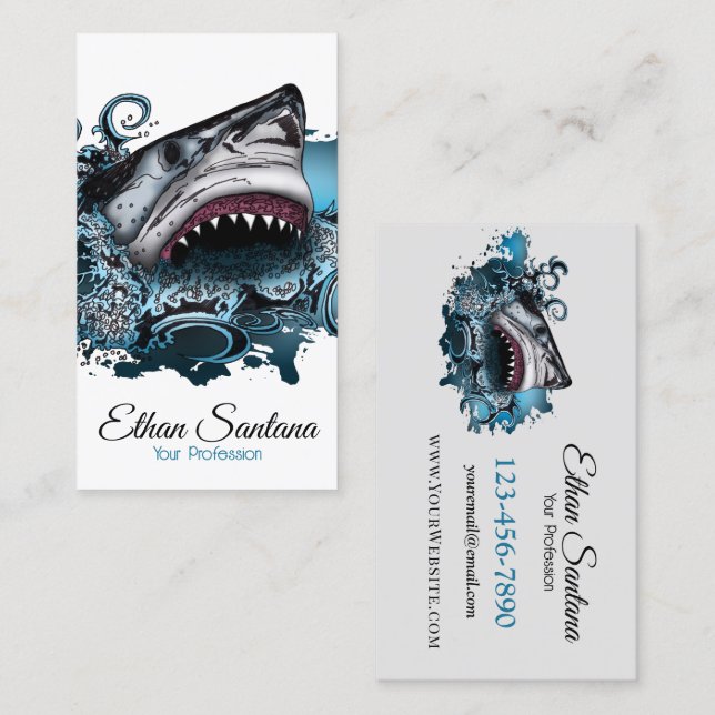 Tarjeta De Visita Ataque a tiburones (Anverso / Reverso)
